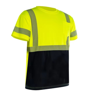Quick Dry Anti-static Polyester Short Sleeve <b>Construction</b> Coal Work <b>Uniform</b> High Visibility Reflective Safety Hi Vis T Shirt - Product Image 3