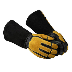Guantes de Soldadura de Cuero Vacuno, Resistentes al Calor, Guantes de Seguridad para Trabajo, Guantes de Protección con Puño Largo para Soldadura y Construcción - Product Image 2