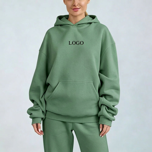 Vente en gros de sweats à capuche en coton pour femmes avec poignets côtelés, demi-zip, coupe ample, avec options de logo pour les marques américaines - Product Image 5