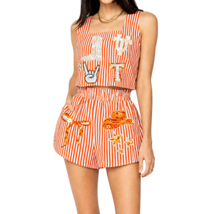 Ensemble court de vêtements de sport mini et simple pour le jour du match, robe deux pièces à sequins avec doublure en coton, tissu respirant pour femmes et filles - Product Image 2