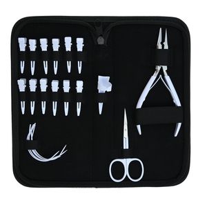 Professional Hair Extension Tool Kit with Microbead Crimper Plier Scissor C Type <b>Needles</b> Parting Nail Finger Duckbill Clips - Product Image 1