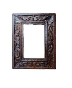 Hand Carved Floral Wooden <b>Picture</b> <b>Frame</b>, Vintage Style Handmade Wooden Photo <b>Frame</b> | Solid Wood <b>Picture</b> <b>Frame</b> | <b>Rustic</b> Home Déco - Product Image 1