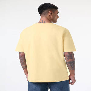 Camiseta de Algodón de 230g, Cuello Redondo, Manga Corta, Color Sólido, Estilo Casual, Holgada, para Usar como Capa Base - Product Image 2