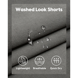 Shorts de sport décontractés pour homme, gris uni, à séchage rapide, avec cordon de serrage, taille élastique et poches - Product Image 5
