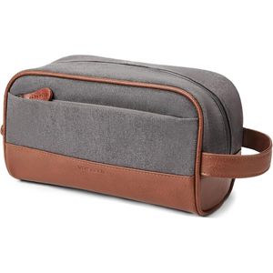 Borsa da Toilette in Tela Grigia per Uomo Vorspack, Organizer da Viaggio Resistente all'Acqua, Ottima Idea Regalo - Product Image 1
