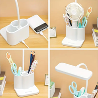 Lampe de bureau à LED avec support pour stylo, température de couleur et luminosité réglables, idéale pour l'étude et l'éclairage de bureau.