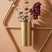 Vas Dinding Logam Berlapis Emas Modern, Pot Gantung Desain Geometris, Tahan Lama Ringan untuk Bunga Tanaman Hijau, Gaya Minimalis