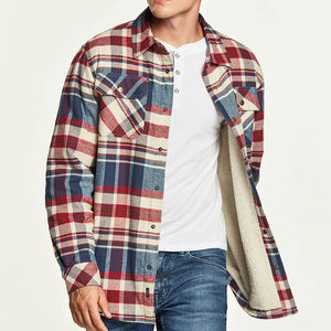 Wholesale Custom Logo Unisex Canvas Patchwork Hooded Streetwear Flared Quilted Shirt Jacket Plaid <b>Thermal</b> Fall Winter - Product Image 1