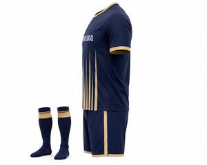 Ensemble short et maillot de football personnalisé 100 % polyester, séchage rapide, respirant, écologique, numéros personnalisés, design audacieux pour équipe - Product Image 5