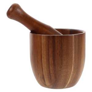 Premium Acacia Wood Mortar and Pestle Set Large Manual Spice <b>Grinder</b> Natural Wooden <b>Herb</b> Crusher Garlic Ginger Press Tool - Product Image 2