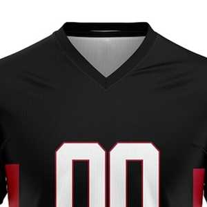 Camiseta de Fútbol para Hombre, Cuello en V, Negra y Roja, Impresión Sublimada, Absorbe la Humedad, Manga Corta, Números de Equipo, Reversible - Product Image 5