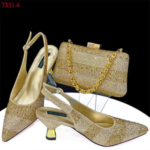 Nouvel ensemble italien chaussures et sac TX51 pour soirée, <span class=keywords><strong>escarpins</strong></span> de mariage <span class=keywords><strong>italiens</strong></span> pour femmes avec pochette, chaussures nigérianes assorties - Product Image 2