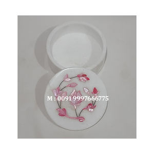 Boîtes cadeaux de qualité supérieure, nouvelle mode, créatives, élégantes, petites, en marbre blanc pur avec incrustation de nacre verte, pour le Ramadan. - Product Image 4