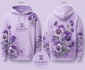 Vente en gros de sweats à capuche personnalisés avec motif floral, couleur marron, vert clair, demi-blanc, respirant, sweat à capuche pull-over pour hommes de Ziakot Industry - Product Image 4