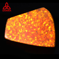 Batu Opal Hitam OP707 Buatan Laboratorium dengan Efek Api Merah Galaksi (Tanpa Resin) Harga Terbaik untuk Produksi Pabrik