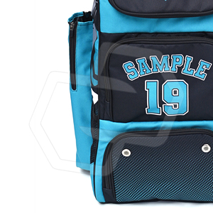 Sac de sport unisexe personnalisé en nylon bleu avec fermeture éclair à enroulement pour bâton de baseball/softball, décoration imprimée - Product Image 4