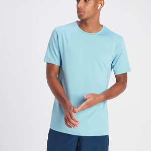 T-shirt en coton à manches courtes pour homme, col rond, coupe classique, couleur unie, jersey décontracté, t-shirt uni - Product Image 3