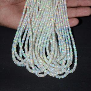 4mm 5mm 6mm AAA + Naturel Multi Feu Opale Éthiopienne Lisse Rondelle Perles de Pierres Précieuses Grossiste de Fabricant Vérifié - Product Image 2