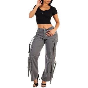 กางเกงคาร์โก้กางเกงเอวสูงสำหรับผู้หญิงกางเกงลำลอง - Product Image 1
