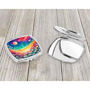 Marguerites colorées miroir de maquillage de voyage compact miroir de poche pliant pour femmes et filles idée cadeau décorative - Product Image 3