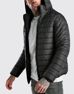 Custom Winter Quilted Puffer Jacket Men Wholesale Canvas Fabric Zipper Closure Plus Size Regular Waterproof Breathable Stand - Product Image 3