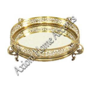 Axiom Home Accents Plateau décoratif en laiton poli Artisanat en métal pour service de fête de Noël - Product Image 2