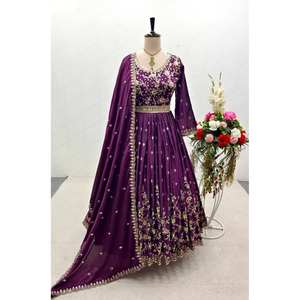 ชุดราตรี dupatta สวยงามดีไซน์เนอร์ชุดใส่ไปงานปาร์ตี้ - Product Image 2