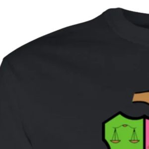 เสื้อยืดแขนยาวสีดำพิมพ์ลายกรีกตัวอักษรกราฟิกคอกลมแฟชั่นลำลองเสื้อผ้าสตรีทแวร์สวมใส่ได้ทุกวัน - Product Image 3
