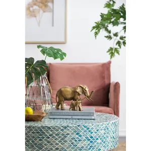 Figurine d'éléphant en laiton plaqué or, sculpture animale, décoration d'intérieur, art de moulage 3D, statuette décorative - Product Image 5