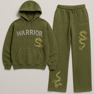 Conjunto Deportivo Unisex de Invierno, Tejido de Felpa, 100% Algodón, Lavado Ácido, con Pedrería 3D, Sudadera con Capucha y Pantalones Jogger, Bordado Personalizado - Product Image 2