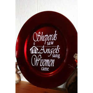 Assiette et vaisselle Believe Charger Assiettes de service en métal réutilisables et plateau rond Assiette de chargeur en émail pour Noël - Product Image 5