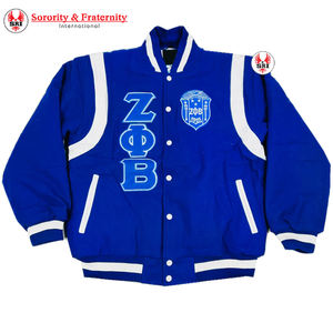 Chaqueta universitaria personalizada Zeta Phi Beta, ropa de hermandad, cresta bordada de lana transpirable de alta calidad y letras más finas para mujer - Product Image 1