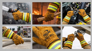Gants de sécurité en cuir pour la lutte contre les incendies, durables, avec coins renforcés, coutures renforcées, manches longues, résistants à la chaleur, gants de travail de protection - Product Image 2
