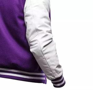 Chaqueta Varsity Personalizada OEM para Hombre, Invierno, Transpirable, Poliéster/Algodón, Resistente al Viento, Secado Rápido, Cuello Alto, Forro Polar - Product Image 4