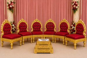 Juego de Sillas para Mandap de Novios, Sillas Mandap Vedi de Tendencia, Fabricante de Sillas para Mandap de Boda India Personalizadas - Product Image 5