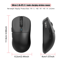 2024 T68 3D Style 3-Mode Souris Sans Fil Main Droite 12000DPI USB Bureau Rechargeable 300mAh Silencieux 300mAh Souris Réglable