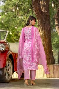 Conjunto de Traje de Tres Piezas de Algodón Moderno Estampado para Mujer, Ideal para Fiestas, con Protección Solar y Secado Rápido - Product Image 5