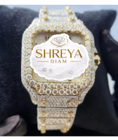 Montre SHREYA DIAM de qualité supérieure, élégante, en acier inoxydable, carrée, à quartz, avec diamants, chiffres romains, verre, bracelet en cuir, pour homme, formelle