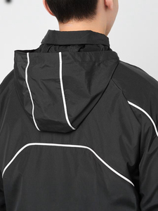 Veste coupe-vent en nylon froissé, pantalon de costume, veste avec logo personnalisé, coupe ample, fermeture éclair, passepoil réfléchissant, anorak coupe-vent, ensemble écologique - Product Image 6