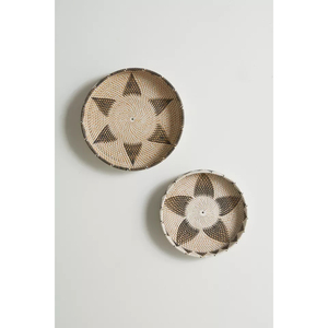 Handcrafted Rattan Wall <b>Hanging</b> Decor Set Woven Star Pattern Baskets For Eco-Friendly Rustic Farmhouse Home Living Room Decor - Product Image 1