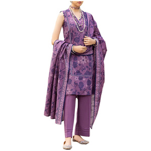 Ensemble Salwar Kameez pakistanais tendance pour femmes, robe en tissu imprimé de designer, 3 pièces, dernière collection d'été - Product Image 1