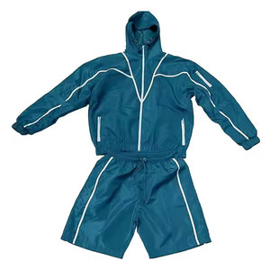 Conjunto de pantalones cortos personalizados para hombre, con cremallera, de poliéster y nailon, de dos piezas, cortavientos, conjunto deportivo informal, chándal. - Product Image 1