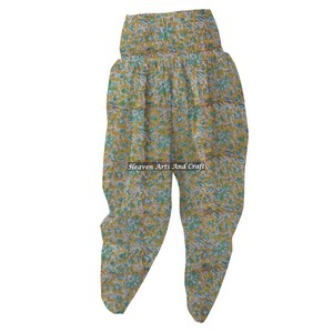 Indian Women's Organic Cotton Yoga Patiala Pants Quick Dry Harem <b>Genie</b> Aladdin Block Printed <b>Trousers</b> For Summer - Product Image 4