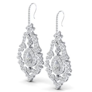 REYES Hot Sale Pear Cut 3.17 Carat Moissanite <b>Dangle</b> Drop <b>Earrings</b> For Women 14K 18K White <b>Gold</b> Party Wear Luxury Fine Jewelry - Product Image 3