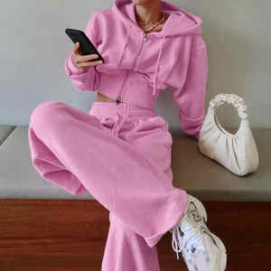 Ensemble survêtement femme OEM personnalisé à manches longues et coupe courte, survêtement de jogging sur mesure 2026 - Product Image 4