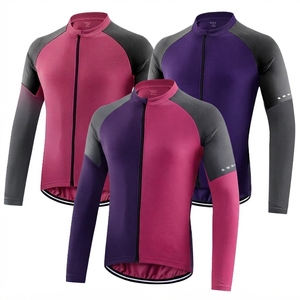 เสื้อปั่นจักรยานแขนยาวผู้ชาย สีน้ำเงิน เขียว เหลือง เสื้อสำหรับขี่จักรยานแบบสปอร์ต ซิปเต็มตัว ระบายอากาศได้ดี กระชับพอดีตัว - Product Image 6