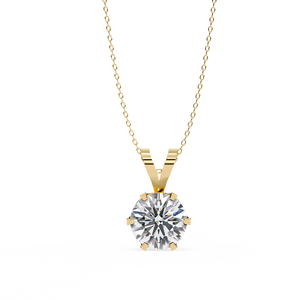 จี้เพชรทรงกลม 2 กะรัต 8 ขา ตัวเรือนทองคำแท้ 14K แบบมินิมอล ได้รับการรับรองจาก IGI เหมาะสำหรับเป็นของขวัญสำหรับผู้หญิงในงานปาร์ตี้ - Product Image 1