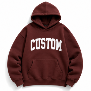 Custom Women's Big Letters Logo Print Oversized Drop Shoulder Hoodies Wholesale Unisex Streetwear <b>Tops</b> No <b>String</b> Pullover ODM - Product Image 4