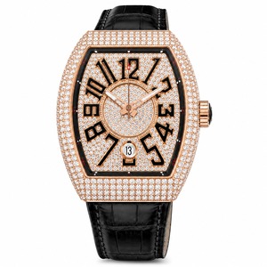 Reloj de Lujo Tonneau con Diamantes y Correa de Cuero, con Indicador de Fecha Analógico, Reloj de Pulsera para Hombre - Product Image 4