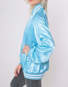 Chaqueta Varsity de Satén Personalizada al por Mayor para Hombre, con Cierre de Cremallera y Logotipo Frontal (Verificado por PayPal) - Product Image 3